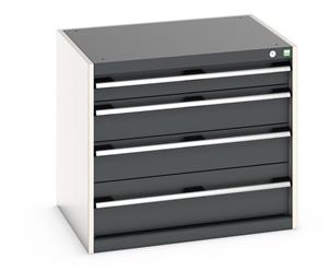 Bott Cubio drawer cabinet with overall dimensions of 800mm wide x 650mm deep x 700mm high Cabinet consists of 1 x 100mm, 2 x 150mm and 1 x 200mm high drawers 100% extension drawer with internal dimensions of 675mm wide x 525mm deep. The drawers... Bott100% extension Drawer units 800 x 650 for Labs and Test facilities